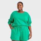 Women's Plus Size French Terry Sweatshirt - Universal Thread Green
