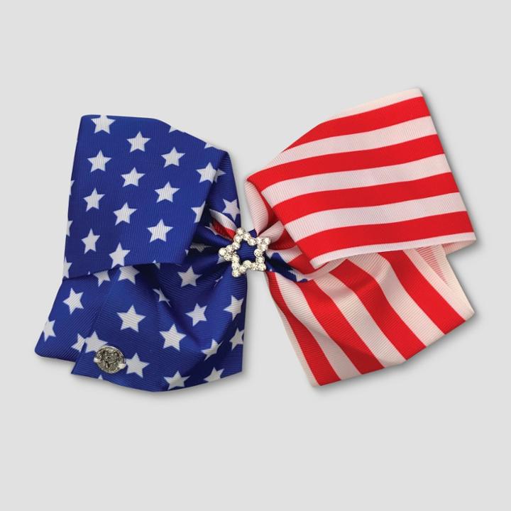 Girls' Jojo Siwa American Flag Print Bow Hair Clip,