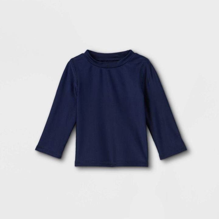 Baby Long Sleeve Rash Guard Swim Shirt - Cat & Jack Navy