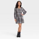 Women's Balloon Long Sleeve Shift Dress - Universal Thread Navy Blue