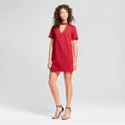 Women's Choker Neck Knit Dress - Vanity Room Red