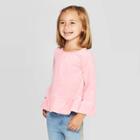 Oshkosh B'gosh Toddler Girls' Long Sleeve Velour Blouse - Pink 12m, Toddler Girl's