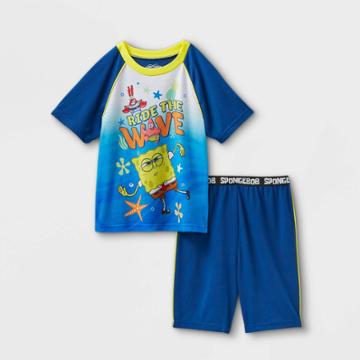 Boys' Spongebob Squarepants 2pc Jersey Pajama Set - Navy