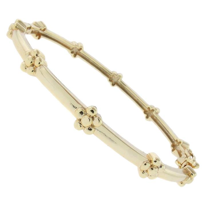 Distributed By Target Ellen 18k Gold Overlay Flower Design Bangle - Gold, Girl's