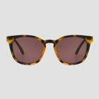 Women's Tortoise Shell Print Square Key Hole Sunglasses - Universal Thread Brown