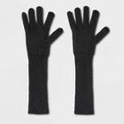 Women's Lightweight Long Knit Gloves - A New Day Black