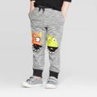 Toddler Boys' Specialty French Terry Jogger Pants With Monster Knee Hits - Cat & Jack Gray