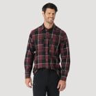 Wrangler Men's Regular Fit Atg Plaid Long Sleeve Button-down Shirt - Red/brown/white