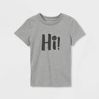 Toddler Boys' 'hi' Short Sleeve Graphic T-shirt - Cat & Jack Gray