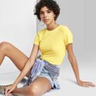 Women's Short Sleeve Cropped T-shirt - Wild Fable Yellow