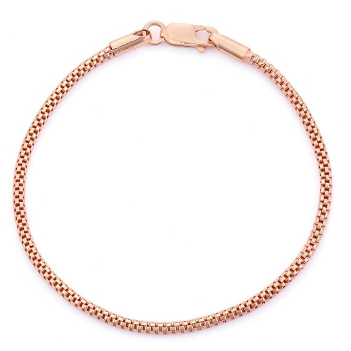 Tiara Popcorn Link Bracelet In Rose Gold Over
