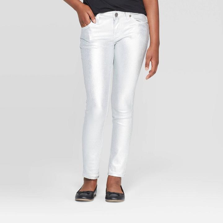 Girls' Shimmer Jeans - Cat & Jack Silver