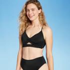 Women's Cinch Trim Cut Out Detail Bikini Top - Shade & Shore Black
