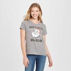 Grayson Threads Women's Santa Don't Stop Believin' Short Sleeve Graphic T-shirt - Gray