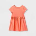 Toddler Girls' Solid Knit Short Sleeve Dress - Cat & Jack Peach