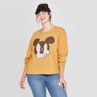 Women's Mickey Mouse Plus Size Long Sleeve Graphic T-shirt (juniors') - Gold 1x, Women's,