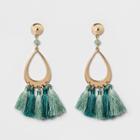 Metal Drops And Tassels Earrings - A New Day Gold/green