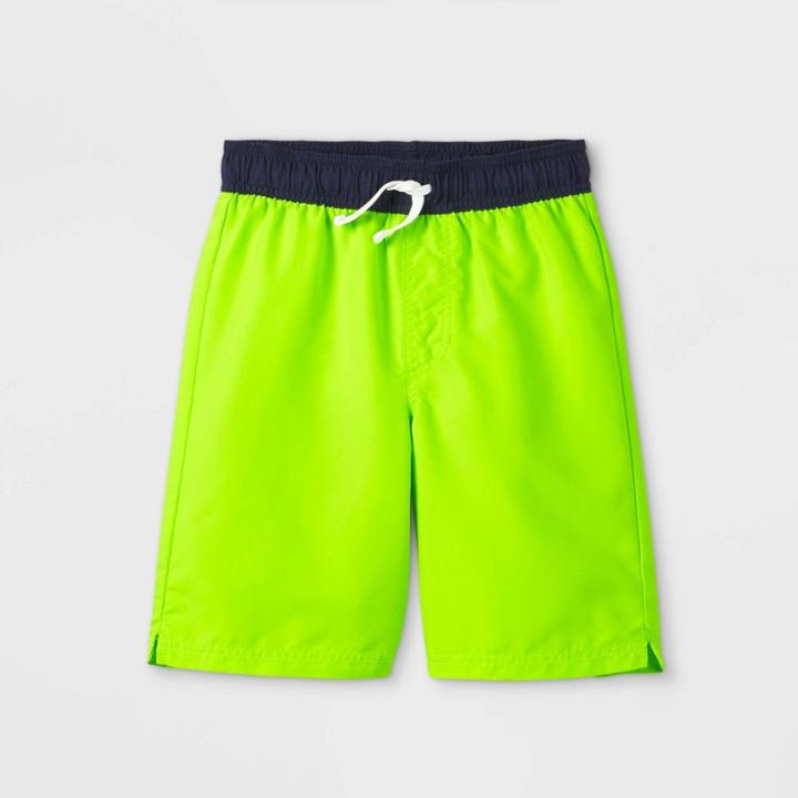 Boys' Solid Volley Swim Trunks - Cat & Jack Green