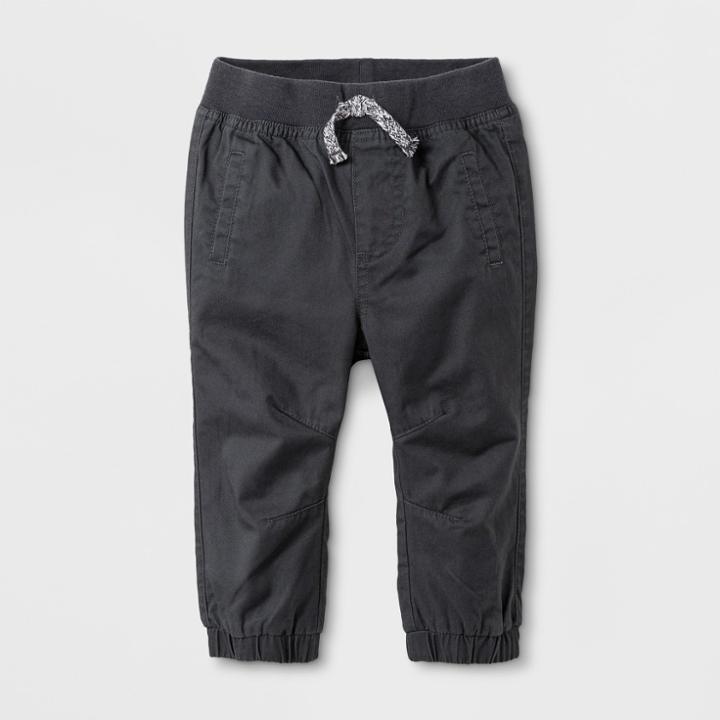 Baby Boys' Pull On Twill Pants - Cat & Jack Gray