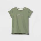 Girls' Embroidered Short Sleeve T-shirt - Cat & Jack Army Green
