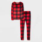 Boys' Plaid Pajama Set - Cat & Jack 10, Black/black/red