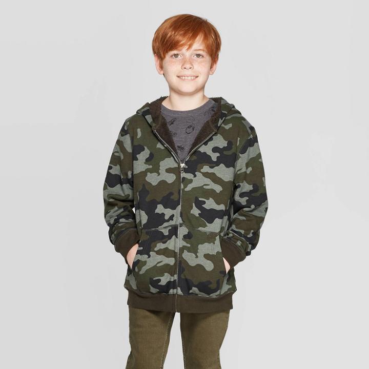 Boys' Long Sleeve Hooded Sweatshirt - Cat & Jack Blue L, Boy's,