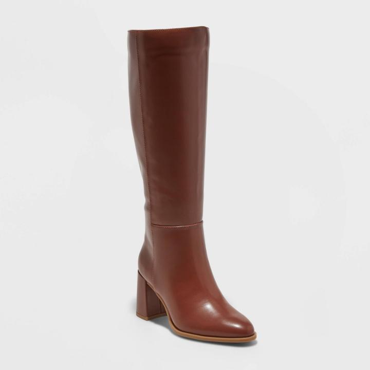 Women's Eve Tall Dress Boots - A New Day Brown