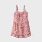 Women's Floral Print Button-front Tiered Trapeze Dress - Wild Fable Pink