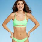 Women's Buckle Bralette Bikini Top - Xhilaration Neon Lime Xs, Women's, Green