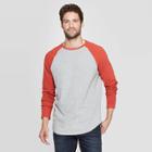 Men's Standard Fit Long Sleeve Baseball T-shirt - Goodfellow & Co Red L, Men's,