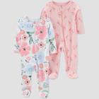 Baby Girls' 2pk Flamingo/floral Sleep N' Play - Just One You Made By Carter's Pink