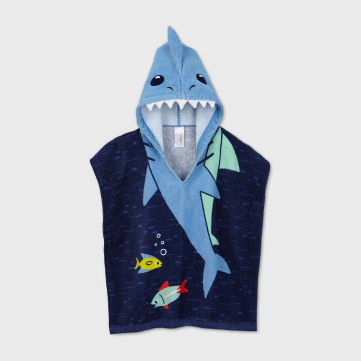 Toddler Boys' Shark Hooded Cover Up - Cat & Jack Blue