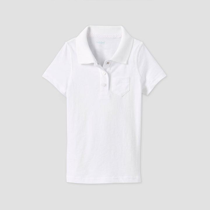 Toddler Girls' Short Sleeve Polo Shirt - Cat & Jack White