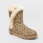 Women's Daniah Leopard Print Suede Mid Boots - Universal Thread Brown