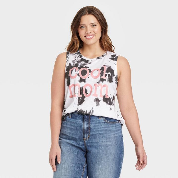 Grayson Threads Women's Plus Size Mother's Day Cool Mom Graphic Tank Top - Tie-dye