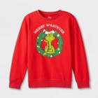 Boys' The Grinch Merry Whatever Pullover Sweatshirt - Red