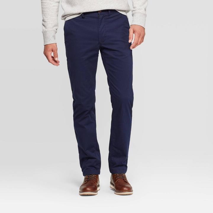 Men's Slim Chino Pants - Goodfellow & Co Xavier Navy 42x34,