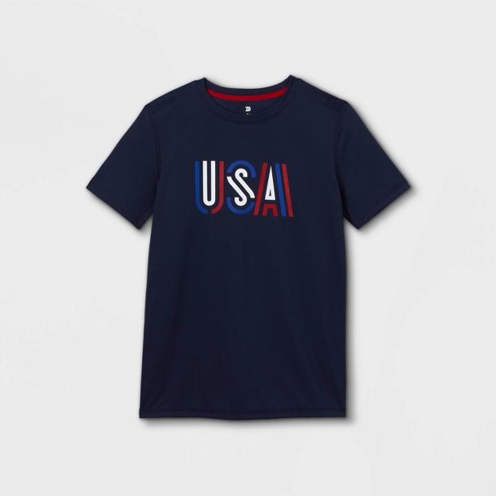 All In Motion Boys' Short Sleeve 'usa' Graphic T-shirt - All In