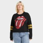 Women's The Rolling Stones Plus Size Varsity Long Sleeve Graphic T-shirt - Black