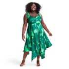 Plus Size Tie Strap Asymmetrical Hem Dress - Alexis For Target Green