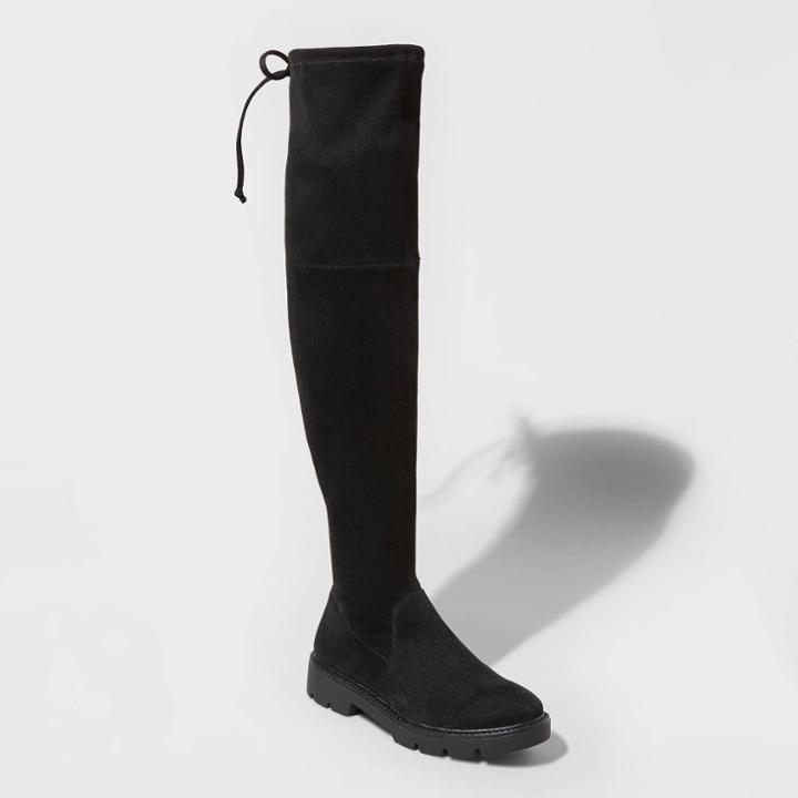 Women's Saoirse Over The Knee Boots - A New Day Black