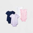 Baby Girls' 4pk Short Sleeve Bodysuit - Cat & Jack Blue