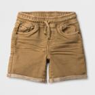 Toddler Boys' Roll Cuff Pull-on Jean Shorts - Cat & Jack Khaki Wash 12m, Boy's, Beige