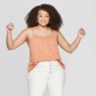 Women's Plus Size Sleeveless Square Neck Tank Top - Universal Thread Brown