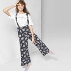 Women's Floral Print Sleeveless Strappy Suspender Jumpsuit - Wild Fable Gray