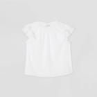 Women's Plus Size Floral Short Sleeve Embroidered Top - Universal Thread White