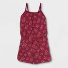 Girls' Printed Sleeveless Knit Romper - Cat & Jack Burgundy