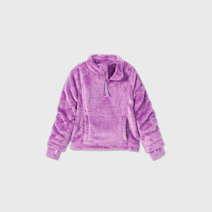 Toddler Girls' Adaptive Fleece Jacket - Cat & Jack Purple