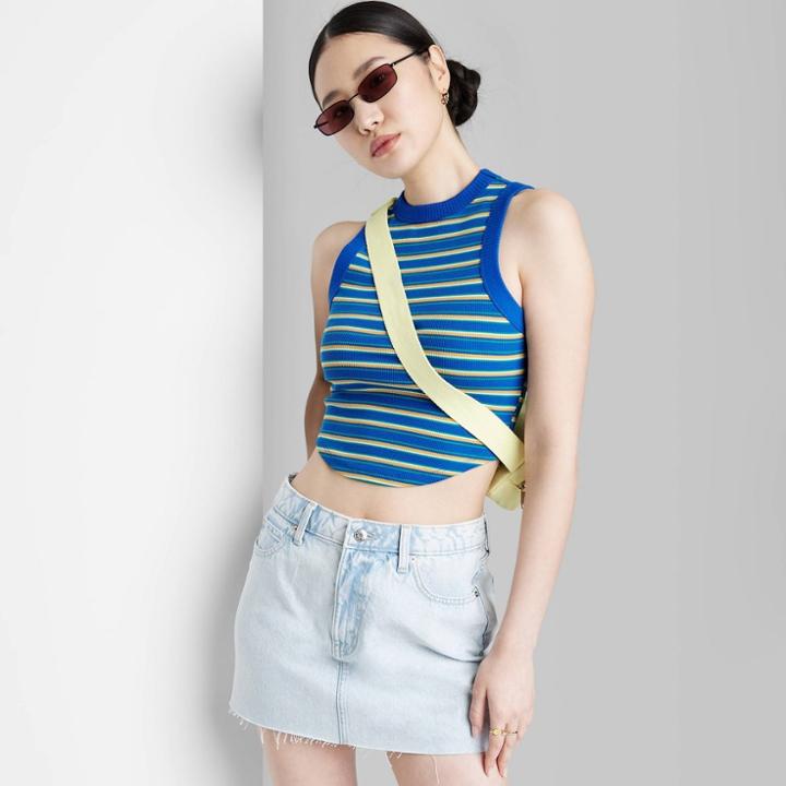 Women's High-neck Tank Top - Wild Fable Blue