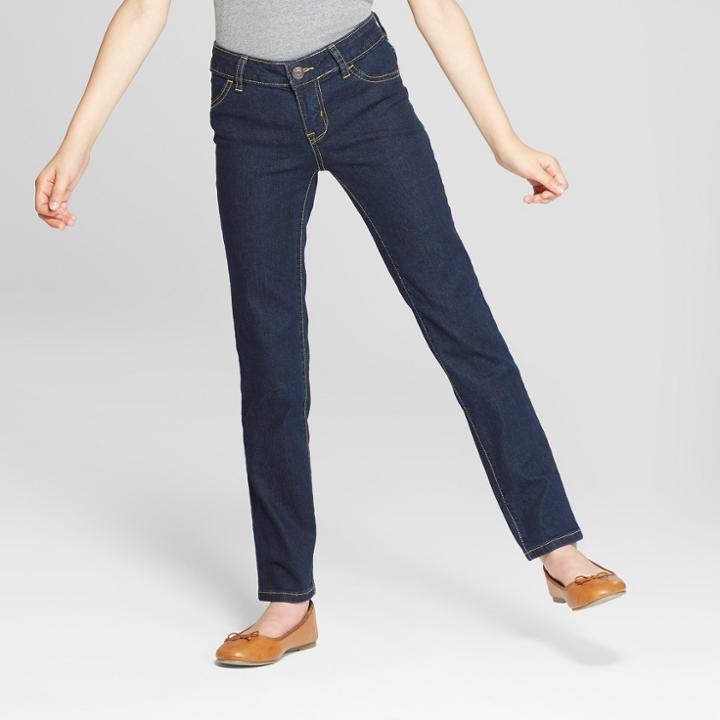 Plus Size Girls' Straight Jeans - Cat & Jack Dark Wash